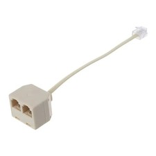 1 To 2 Ways RJ11 6P4C Male Telephone Jack Line Cord Female Splitter adapter Lan