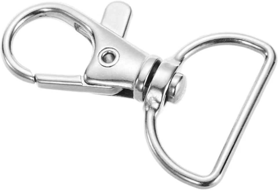 Swivel Clasp Snap Hooks Trigger Clips 1 Inch D Rings 1 Inch, Nickel - Image 2 of 4