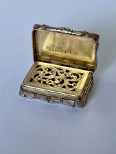 Early Victorian Silver Gilt Vinaigrette Birmingham 1855 DAVID PETTIFER