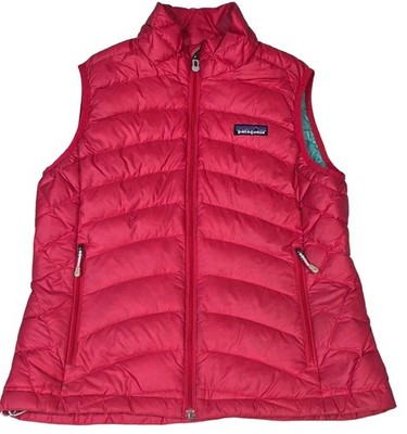 Patagonia Down Sweater Vest Women s Small Red Puffer Full Zip Outdoor Goose Dwn