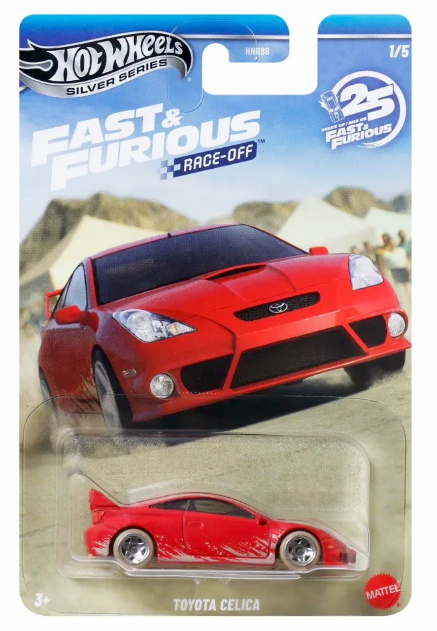 Hot Wheels Toyota Celica 2003 Red Silver Race-Off Fast & Fur