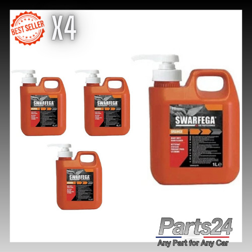 4x Swarfega Orange Hand Cleaner Pump Top Bottle 1 Litre SOR1LMP