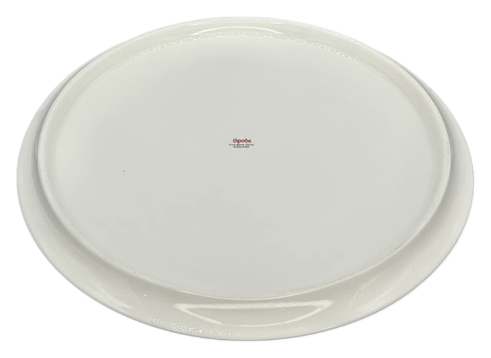 Spode Christmas Tree Cake Cheese Plate Flat Bone England VTG - Image 2 of 2