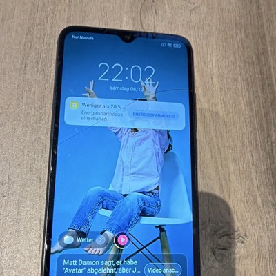 Xiaomi Redmi 9C 64GB Schwarz Android/MIUI 12 Fingerabdrucksensor Displayriss