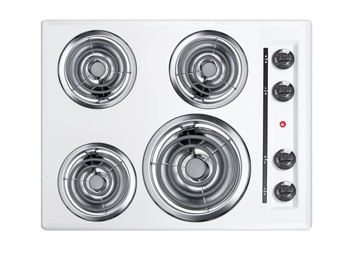Summit WEL03 White 24"W 4 Burner Induction Coil Cooktop - 230 Volt