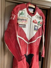 Ducati MW Motorcycle Biker 1 Piece Leathers. MotoGP Sliders. UK 44. Large. Red.