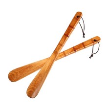 2PCS Wooden Shoe Horn 13 Inch Long Handle Shoehorn Helper for Seniors Kids
