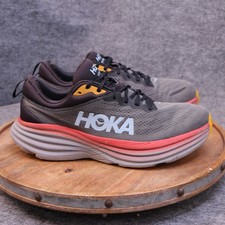 Hoka Bondi 8 Mens 9.5D Grey Red Orange Running Shoes 1123202 ACTL Max Cushion Hoka One One HOKA Bondi 8 Anthracite Blue Red for sale | eBay main image 3