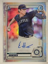 2020 Bowman Chrome Emerson Hancock 1st Rookie Refractor on card Auto /499. rookie card picture