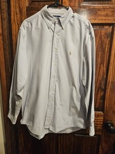 Ralph Lauren Yarmouth 100 Cotton Oxford 16-35 Button Up Dress Shirt Men