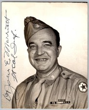 Vtg B W Snapshot Smiling WW2 US Army Lt Col Infantry Uniform Signed Photo 1940s