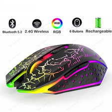 RGB Wireless Mouse Bluetooth 5.2  2.4G Dual-Mode Silent 6-Button Gaming
