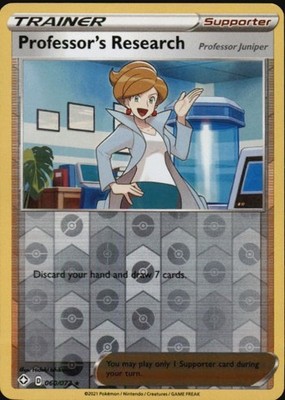 Professor's Research 060/072 Rare Shining Fates Pokemon Reverse Holo Near Mint