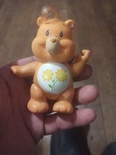 Vtg 1983 Kenner Care Bears Friend Bear 3" Posable PVC Figure Flowers Orange