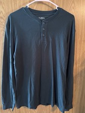 Goodfellow  Co Men  s Henley Longsleeve Shirt Black Size SM