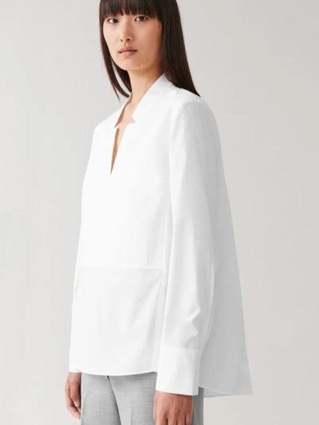 Women COS Shirt White Cotton XS #6QYR