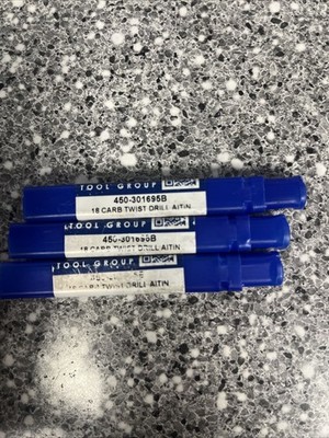 New 3 Piece #18 Jobber Drill Carbide 2 Flute