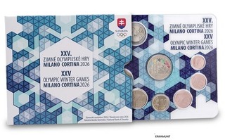KMS 2026 Slowakei Olympiade Mailand Cortina Kursmünzensatz Blister