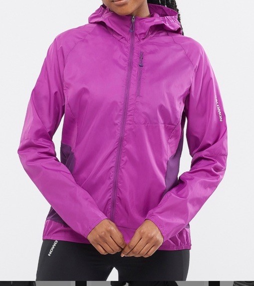 Salomon Bonatti Crosswind Windbreaker Ultra-Lite Hooded Running Jacket Sz M