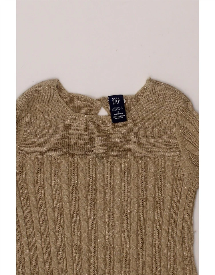 GAP Baby Girls 3/4 Sleeve Jumper Dress 18-24 Months Brown Acrylic BP15 - Image 3 of 3