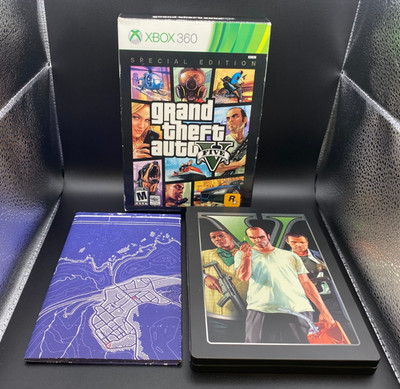 Grand Theft Auto V GTA5 - Special Edition Steelbook Box Set (XBOX 360) CIB