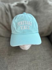 Vineyard Vines Hat Teal Blue Spell Out Logo Cap Adjustable Strap Back One Size