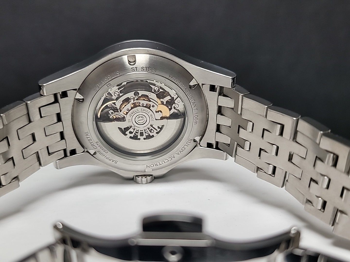 Men's Bulova Accutron 63A0001 Autiomatic 40MM Skeletal Stainless Watch w Box 107