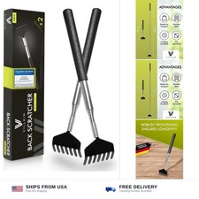 Back Scratcher 2 Pack - Extendable Stainless Steel Scratching Tool