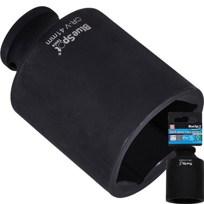 BlueSpot 41mm Deep Socket Impact Hex 6 Point Single CRV Steel 1/2'' Drive 