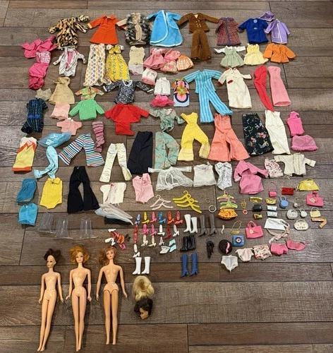 VINTAGE Barbie & Francie LOT CLOTHES SHOES DOLLS ACCESSORIES 1960s