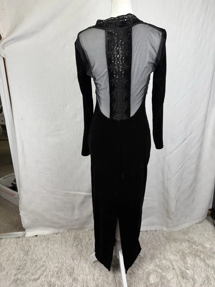 Cache Women Velvet Fairy Grunge S Milkmaid Lace Embroidered Coquette Stretchy - Image 3 of 4