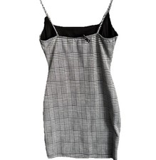 Papaya Dress Sz Small y2k 90s mini Plaid Black White office School Girl vintage