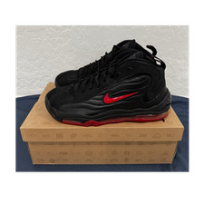 Nike Air Total Max Uptempo Black Red High Top Basketball Sneakers 366724-061
