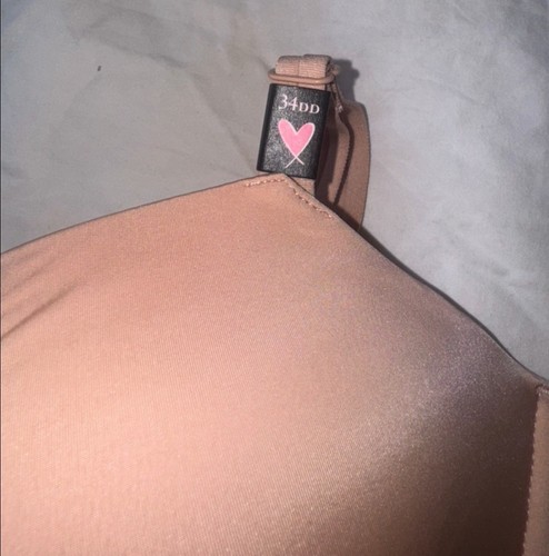 Reggiseno push up Victoria's Secret maglietta imbottita nuovo con etichette 34DD beige nudo - Foto 3 di 7