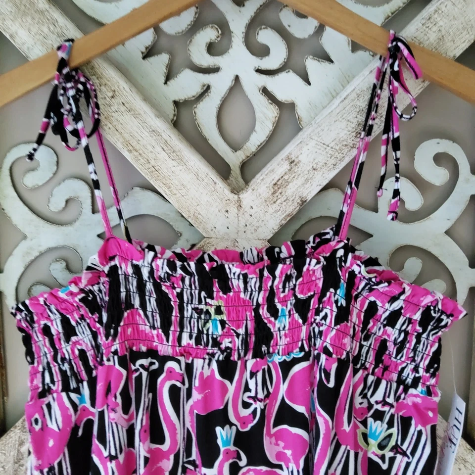 Tono Para Mujer Espagueti Corbata Calada Pijama Quimise Camisón Prendas para Dormir Flamenco Foto 3 de 4