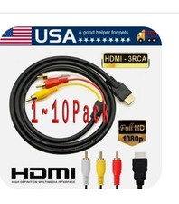 5FT HDMI Male To 3 RCA Video Audio AV Transmitter Adapter Cable HDTV 1080 Lot