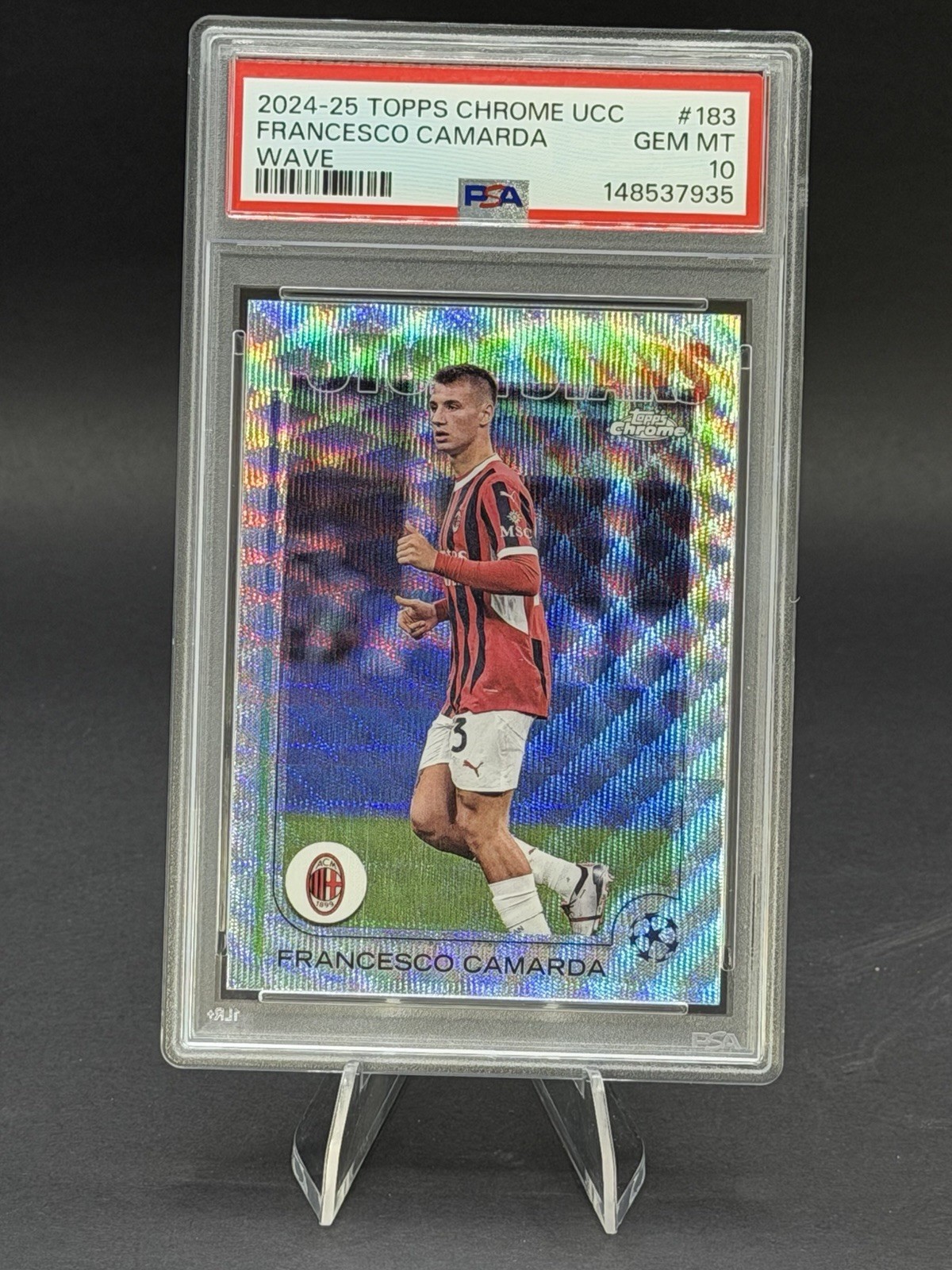 Francesco Camarda 2024-25 Topps Chrome UCC Future Stars Wave PSA 10 POP 1