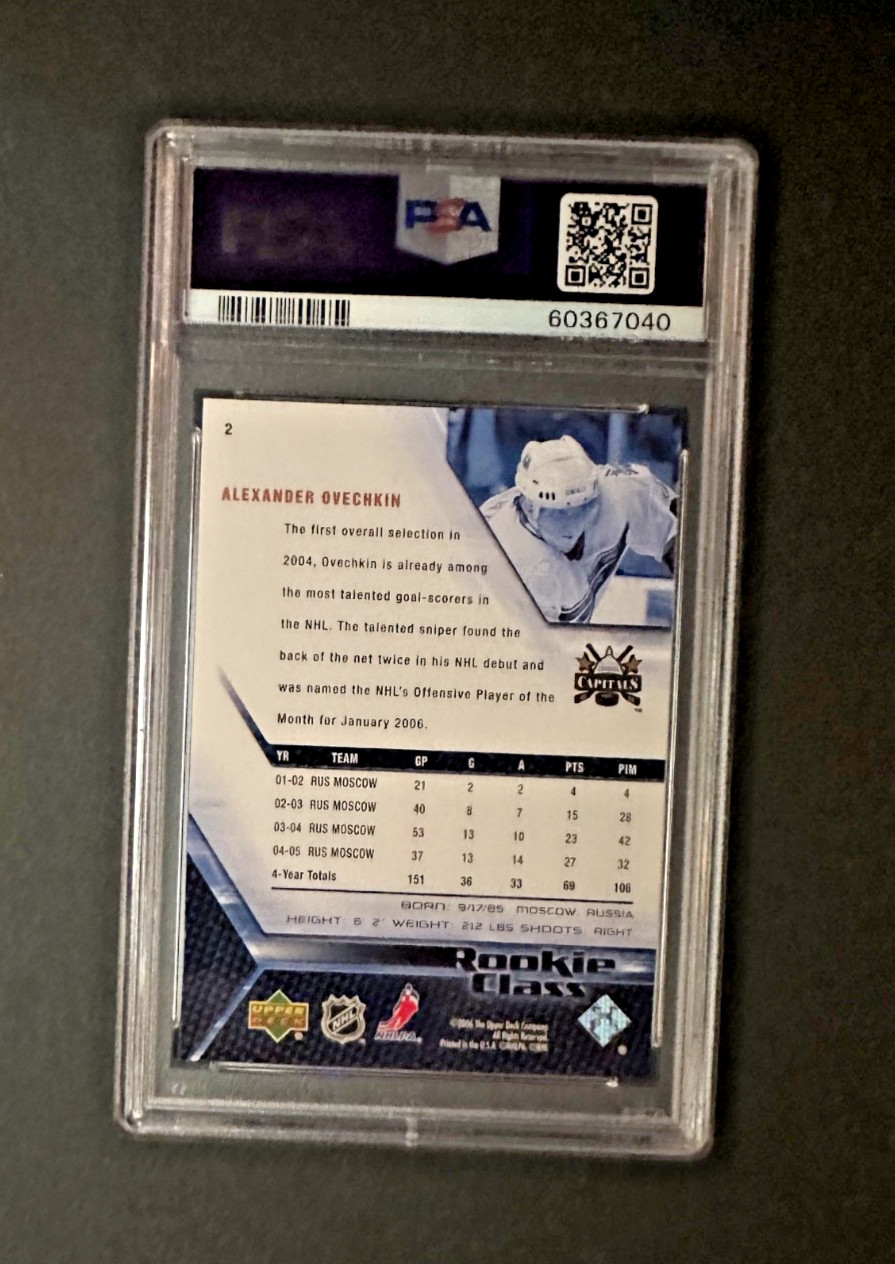 Alexander Ovechkin 2005 Upper Deck Rookie Class #2 PSA GEM MT 10 view 2
