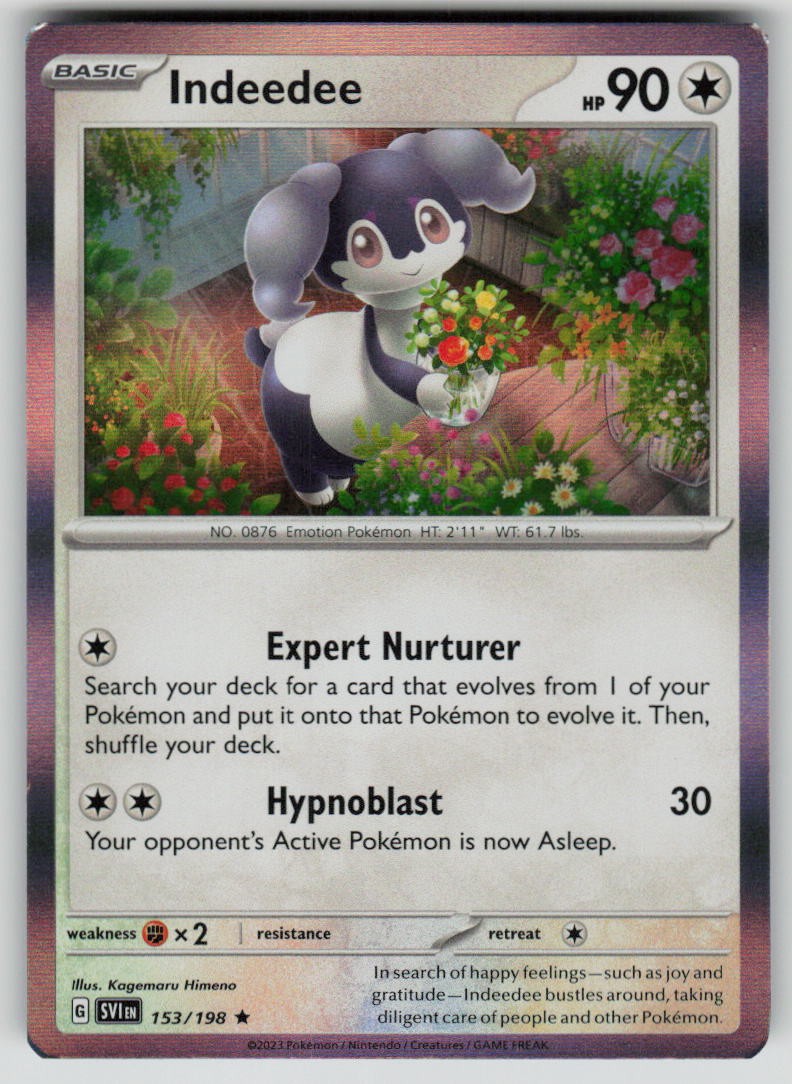 Indeedee 153/198 Holofoil Scarlet & Violet Base Set Near Mint EN Pokemon