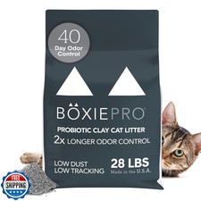 Boxie  Probiotic 40 Day Natural Odor Control Cat Litter, 28lb Clumping Clay K