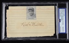 BABE RUTH SIGNED AUTOGRAPHED INDEX CARD PSA SLABBED NM/MT 8 VTG FOUNTAIN PEN SIG