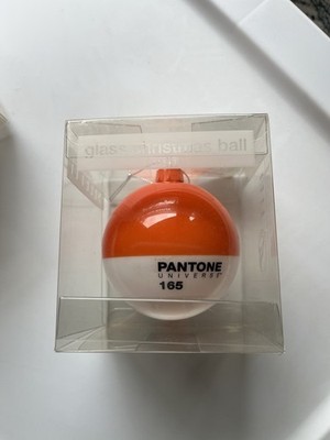 Seletti Pantone Universe ORANGE glass Hand Painted Christmas Ornament TEAL