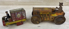 PARTS LEHMANN DRGM Marx Antique Metal Litho Wind-up Tractor 2 Toys
