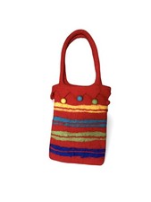 Vintage Seasons of Cannon Falls Wool Felted Christmas Purse Bag Tote