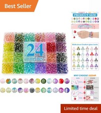 Creative 1200PCS 6mm Glass Beads Kit in 24 Gradient Colors for Unique Jewelry