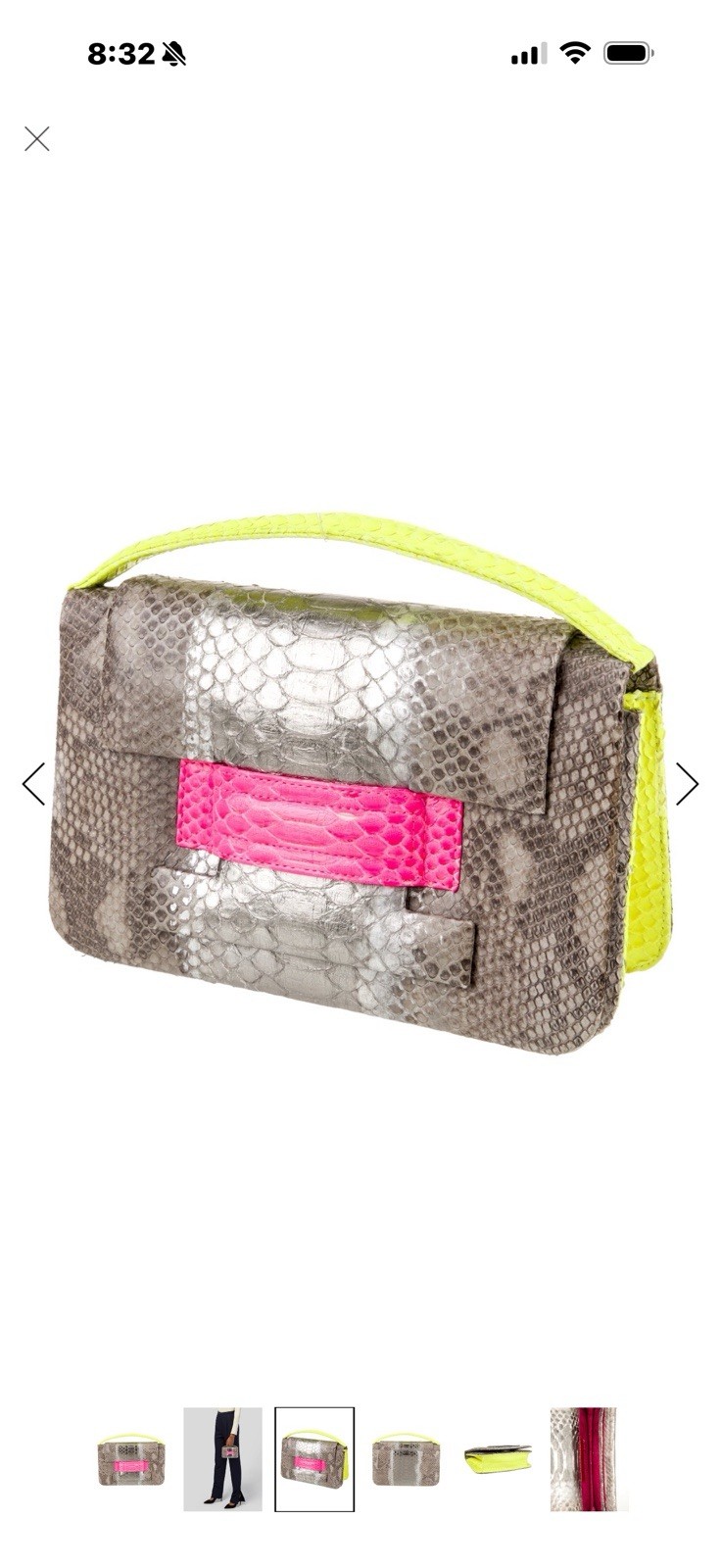 METALSKIN PYTHON Top Handle Handbag - image 1