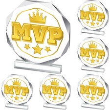 6 Pack Sports Trophy Acrylic Award Medals 4.72 x 4.72 Inch Sports Contest Tro...