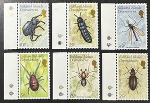 FALKLAND  ISLANDS   1L66 - 1L71   Lovely   Mint   NEVER   Hinged  Set  INSECTS