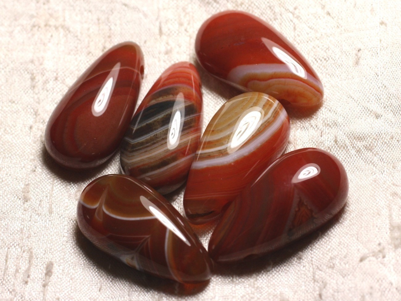 Pendentif goutte en agate rouge et orange de 40mm pour la création de bijoux artisanaux