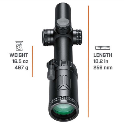 Bushnell Optics Rifescope, 1-6x24mm, 30mm Tube, Second Focal Plane, : AR71624I